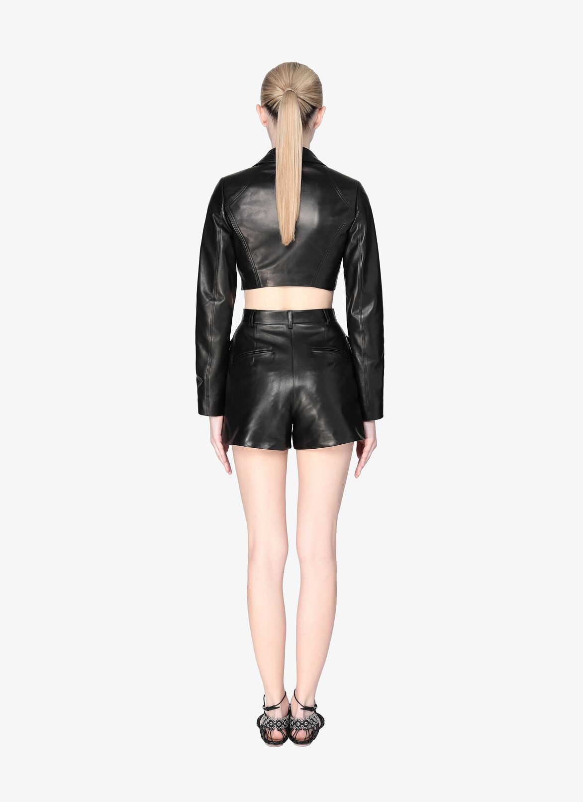 Leather Bomber Jacket ALAÏA BLACK LEATHER BOMBER JACKET